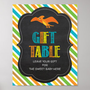 Dinosaurier Tafelschilder Babydusche Poster