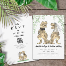 Dinosaurier Thema Hochzeit QR-Code