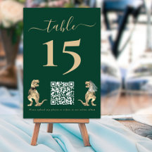 Dinosaurier Thema Hochzeitsstimmung Grüner QR-Code
