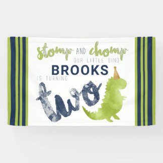 Dinosaurier Thema Unser kleines Dino Blue Green Go Banner
