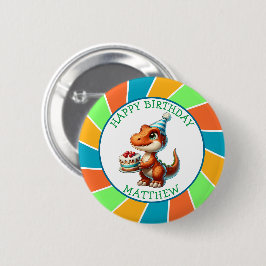 Dinosaurier thematisierte Kindergeburtsparty Perso Button