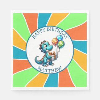 Dinosaurier thematisierte Kindergeburtsparty Perso Serviette