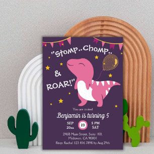 Dinosaurier themed Stomp, Chomp & Roar! 5. Geburts Einladung