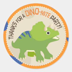Dinosaurier Triceratops Geburtstag Cupcake Topper Runder Aufkleber