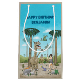 Dinosaurier trifft auf die Steinzeit Kleine Geschenktüte