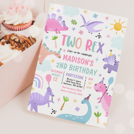 Dinosaurier Two Rex 2. Geburtstags-Party Einladung