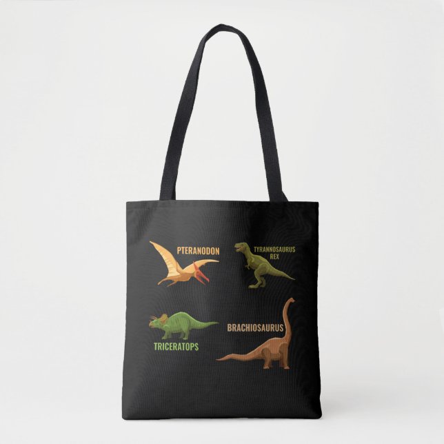 Dinosaurier Typen Boys Girls Tricertops Trex Tasche (Vorderseite)