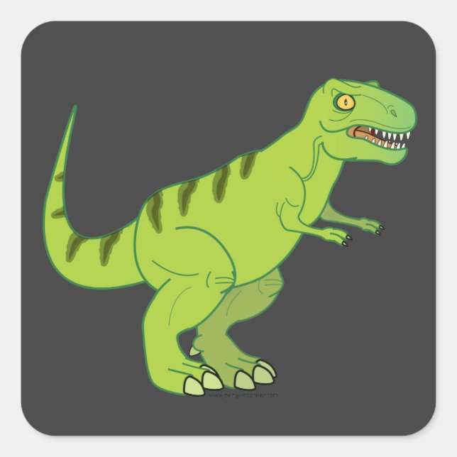 Dinosaurier: Tyrannosaurus Rex Quadratischer Aufkleber (Vorderseite)