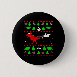 Dinosaurier Ugly Weihnachten für Erwachsene Kinder Button