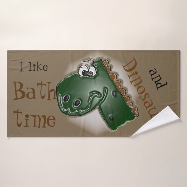 Dinosaurier und Badzeit Badehandtuch (Badehandtuch)