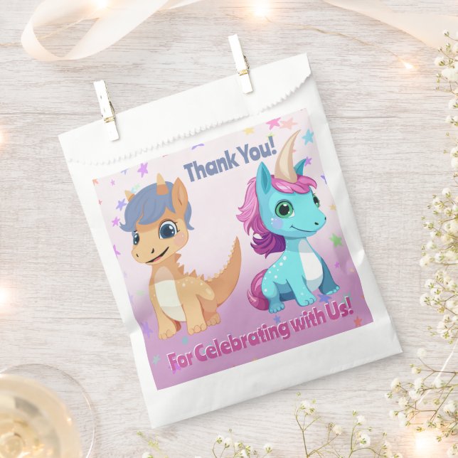 Dinosaurier- und Einhornbeutel für gemeinsame Gast Geschenktütchen (Ausgeschnitten)