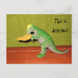 Dinosaurier und Maischips Postkarte