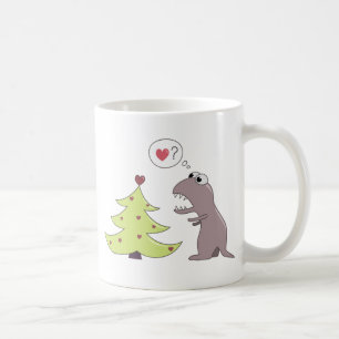 Dinosaurier und Weihnachtsbaum Kaffeetasse