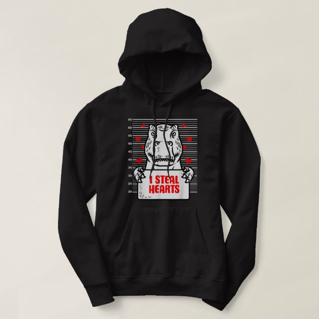 Dinosaurier Valentine's Day Kinder ich stehle Herz Hoodie (Design vorne)