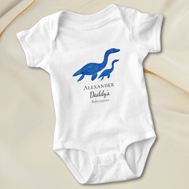 Dinosaurier Vater und Baby Personalisiert Strampler (Cute dinosaur personalized name dino dad and baby quote custom bodysuit )