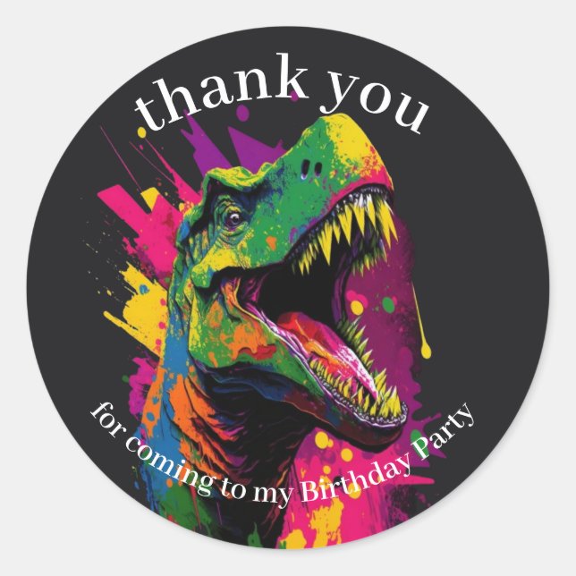 Dinosaurier Vielen Dank für den klassischen Rundau Runder Aufkleber (Vorderseite)