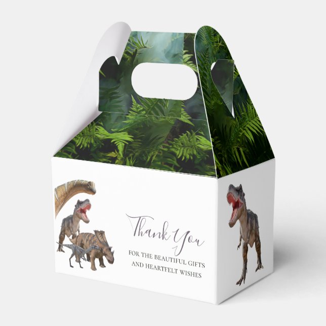 Dinosaurier Vielen Dank Thema Gefallen Box Geschenkschachtel (Rückseite)