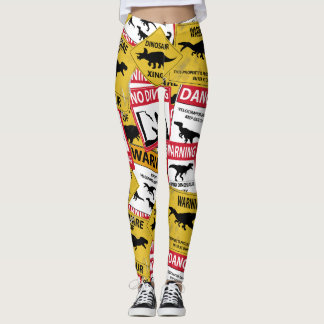 Dinosaurier Vorsichtszeichen Leggings