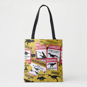 Dinosaurier Vorsichtszeichen Tasche