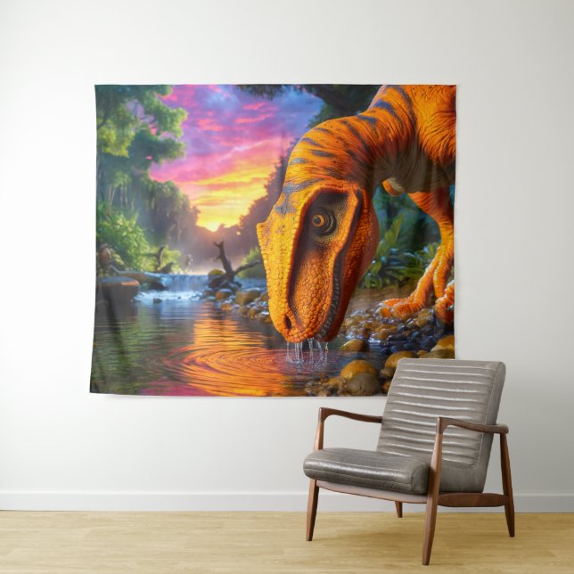 Dinosaurier Wandteppich (Beispiel (Horizontal))