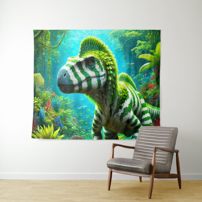 Dinosaurier Wandteppich (Beispiel (Horizontal))