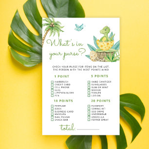 Dinosaurier Was ist in deinem Purse Baby Shower Ga