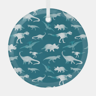 Dinosaurier Wasserfarbe: Textilmuster Ornament Aus Glas