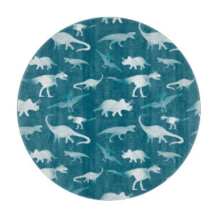 Dinosaurier Wasserfarbe: Textilmuster Schneidebrett