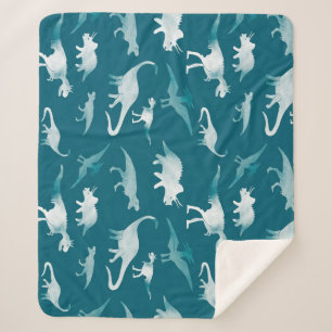 Dinosaurier Wasserfarbe: Textilmuster Sherpadecke