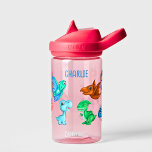 Dinosaurier Wasserflasche, Kinder Niedliches Dino Trinkflasche<br><div class="desc">Dieses hübsche Design besticht durch einen niedlichen Dinosaurier, einen Regenbogen, Dinosaurier-Eier, Bäume und Blätter. Es ist Teil eines passenden Set von Accessoires. Dieses Design zeichnet sich durch die Farben des Regenbogens aus, wobei besonderes Gewicht auf lila, blau und grün gelegt wird. Sie können es einfach anpassen und Ihren kleinen Namen...</div>