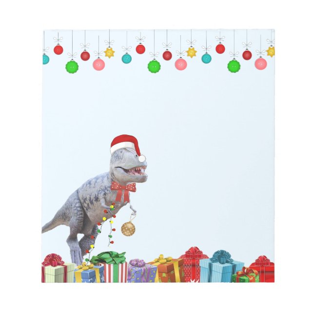 Dinosaurier Weihnachten 5 x 6 Notizblock (Vorderseite)