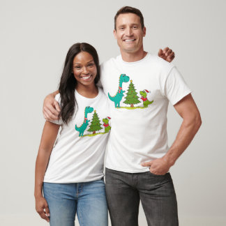 Dinosaurier Weihnachten feiern T-Shirt