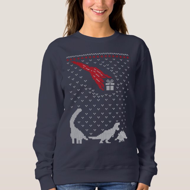 Dinosaurier Weihnachten Geschenk Sweatshirt (Vorderseite)