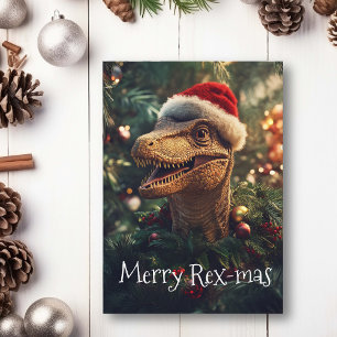 Dinosaurier Weihnachten Tyrannosaurier Karte