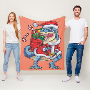 Dinosaurier Weihnachts Weihnachtsmann T rex Boys M Fleecedecke