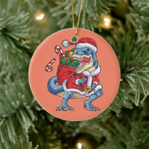 Dinosaurier Weihnachts Weihnachtsmann T rex Boys M Keramik Ornament