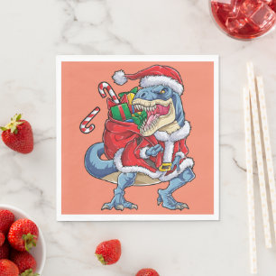 Dinosaurier Weihnachts Weihnachtsmann T rex Boys M Serviette