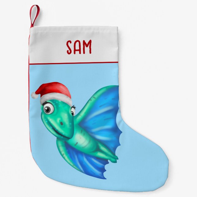 Dinosaurier Weihnachtsfeiertage Strumpf | Niedlich Kleiner Weihnachtsstrumpf (Vorderseite)