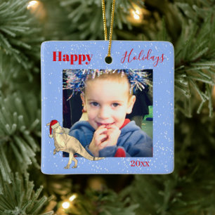 Dinosaurier Weihnachtsfoto Kinder Andenken Keramikornament