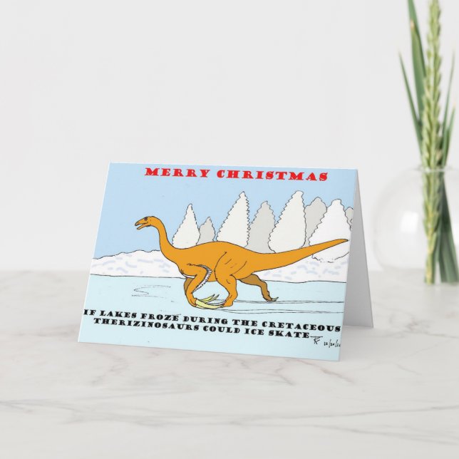 Dinosaurier Weihnachtskarte Feiertagskarte (Vorderseite)