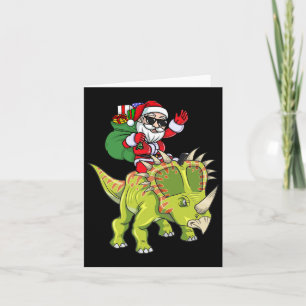 Dinosaurier Weihnachtsmann Claus Triceratops Boys Karte