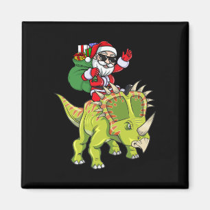 Dinosaurier Weihnachtsmann Claus Triceratops Boys  Magnet