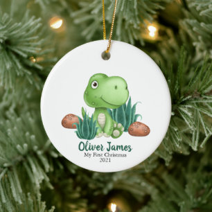 Dinosaurier Weihnachtsschmuck, Erste Weihnachten Keramik Ornament
