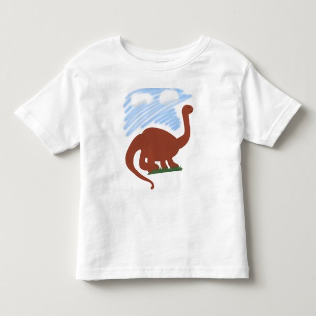 Dinosaurier Whimsical Cartoon Art Kleinkind T-shirt (Vorderseite)