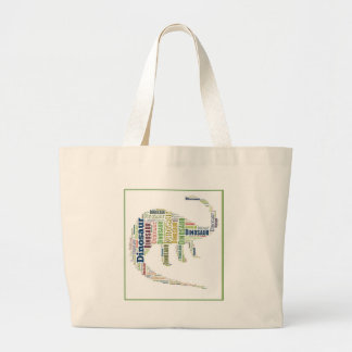 Dinosaurier Word Art Jumbo Stoffbeutel