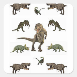 Dinosaurier Wrapping Paper Quadratischer Aufkleber