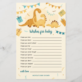 Dinosaurier wünscht sich Baby Shower Game