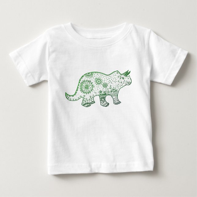 Dinosaurier Zeichnend T - Shirt (Vorderseite)