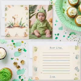 Dinosaurier-Zeit Kapsel Note Card Foto 1. Geburtst Einladung