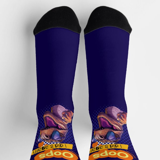 Dinosaurier-Zitat Socken (Oben)